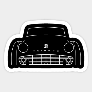 Triumph TR3 classic car outline graphic (white) Sticker